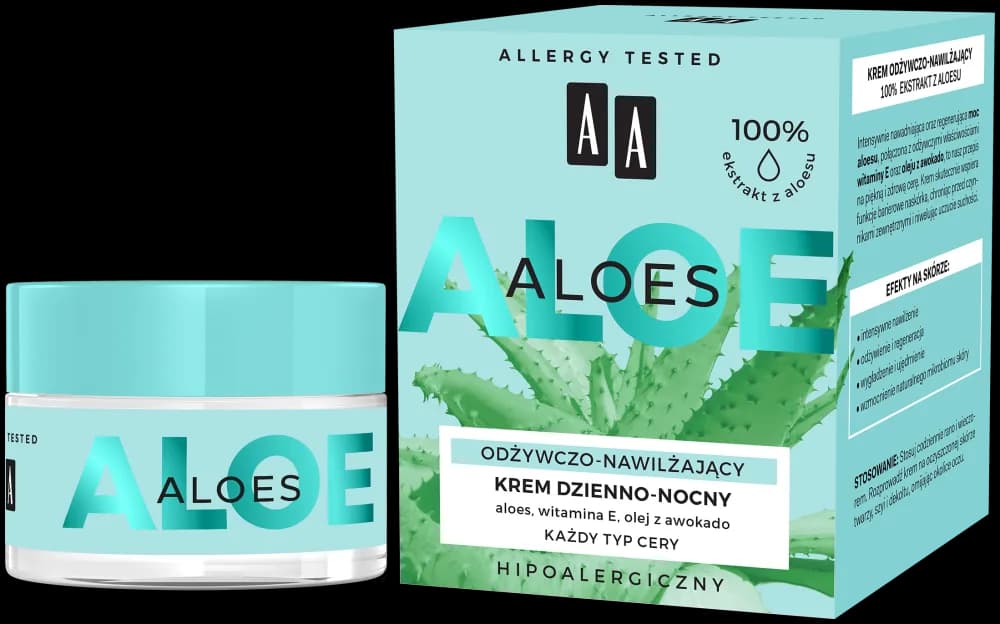 AA ALOES 100% aloe vera extract Krem dzienno-nocny odżywczo-nawilżający 50 ml