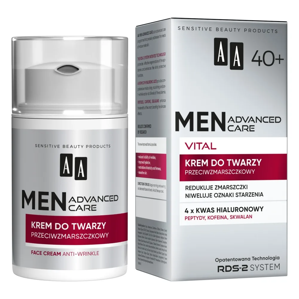 AA MEN ADVANCED CARE VITAL 40+ Crème visage anti-rides 50 ml