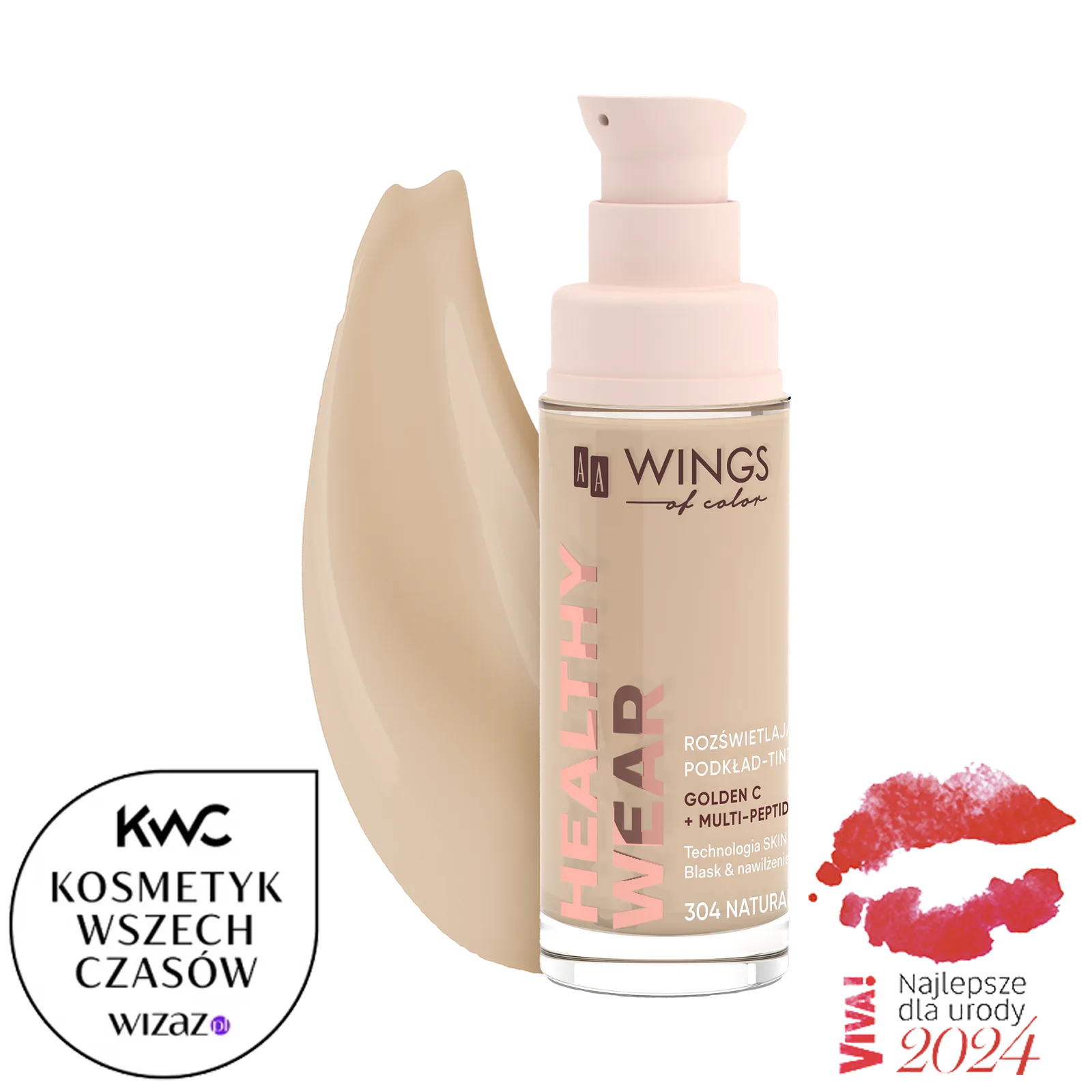 AA WINGS OF COLOR Healthy Wear Fond de teint-tint illuminateur 304 Natural Beige 30 ml