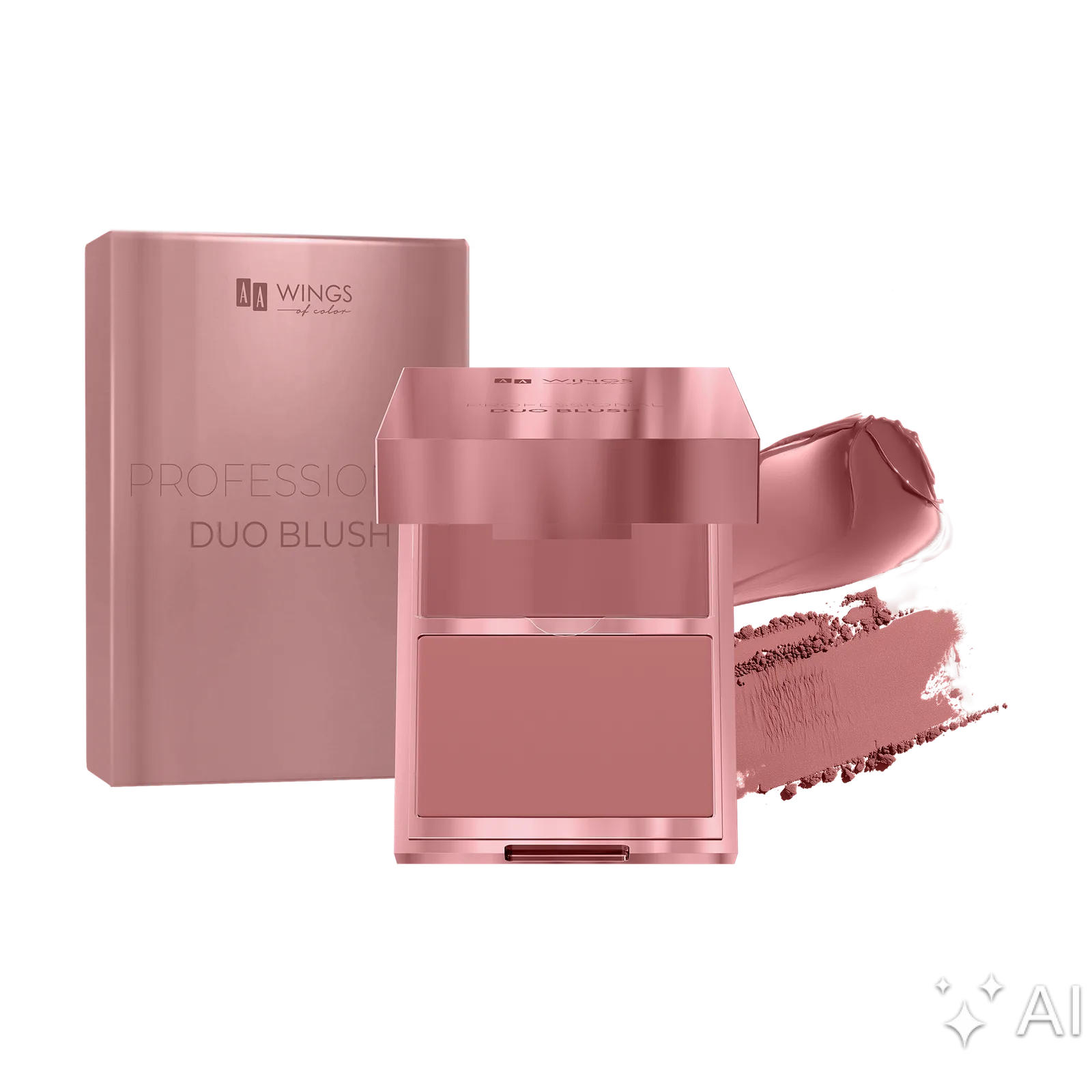 AA Wings Of Color Professional Duo Blush Blush 2-en-1 01 Quiet Rose 3 g + 4 g