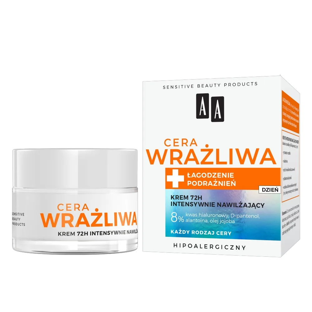 AA Cera Wrażliwa Krem intensywnie nawilżający 72h na dzień 50 ml