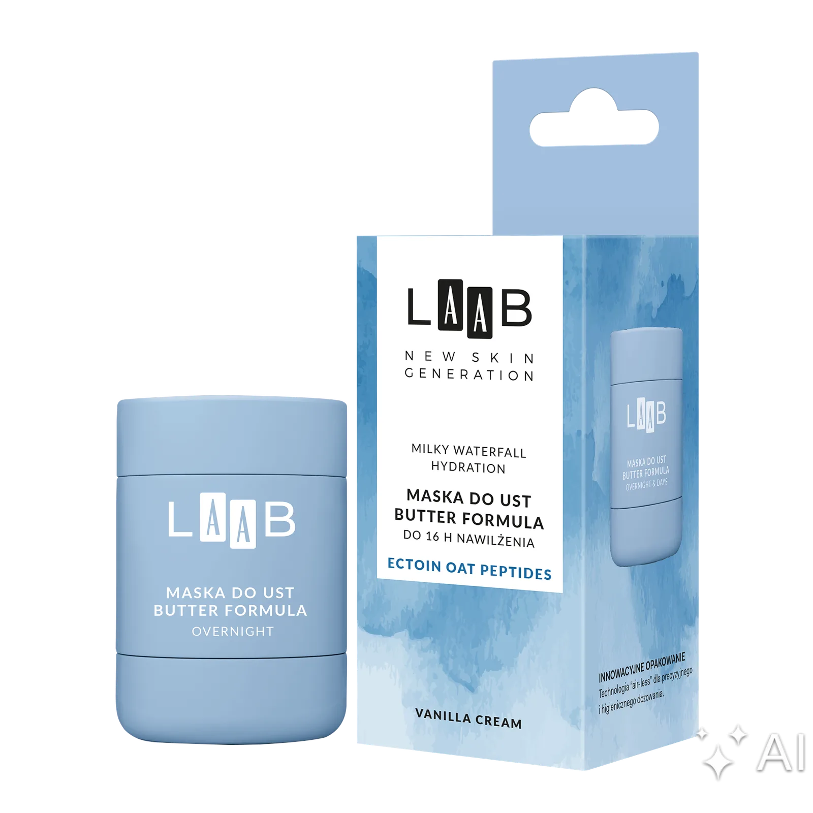 AA LAAB Milky Waterfall Hydration Masque pour les lèvres Overnight Butter Formula 15 g