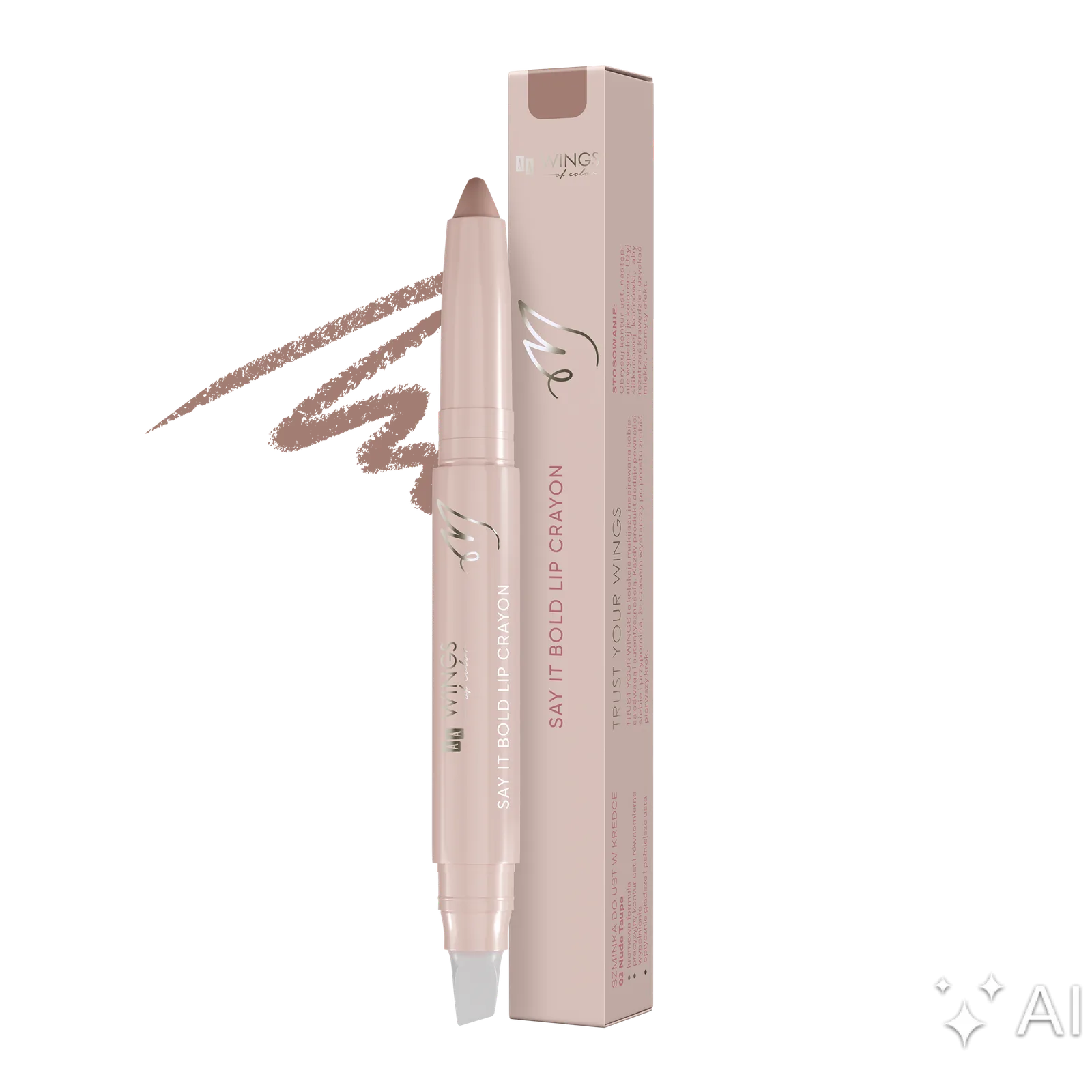 AA Wings Of Color Trust Your Wings Say It Bold Lip Crayon Rouge à lèvres en crayon 03 Nude Taupe 1,2 g