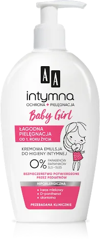 AA Intymna Baby Girl 0% Émulsion pour l’hygiène intime dès 1 an, flacon-pompe 300 ml