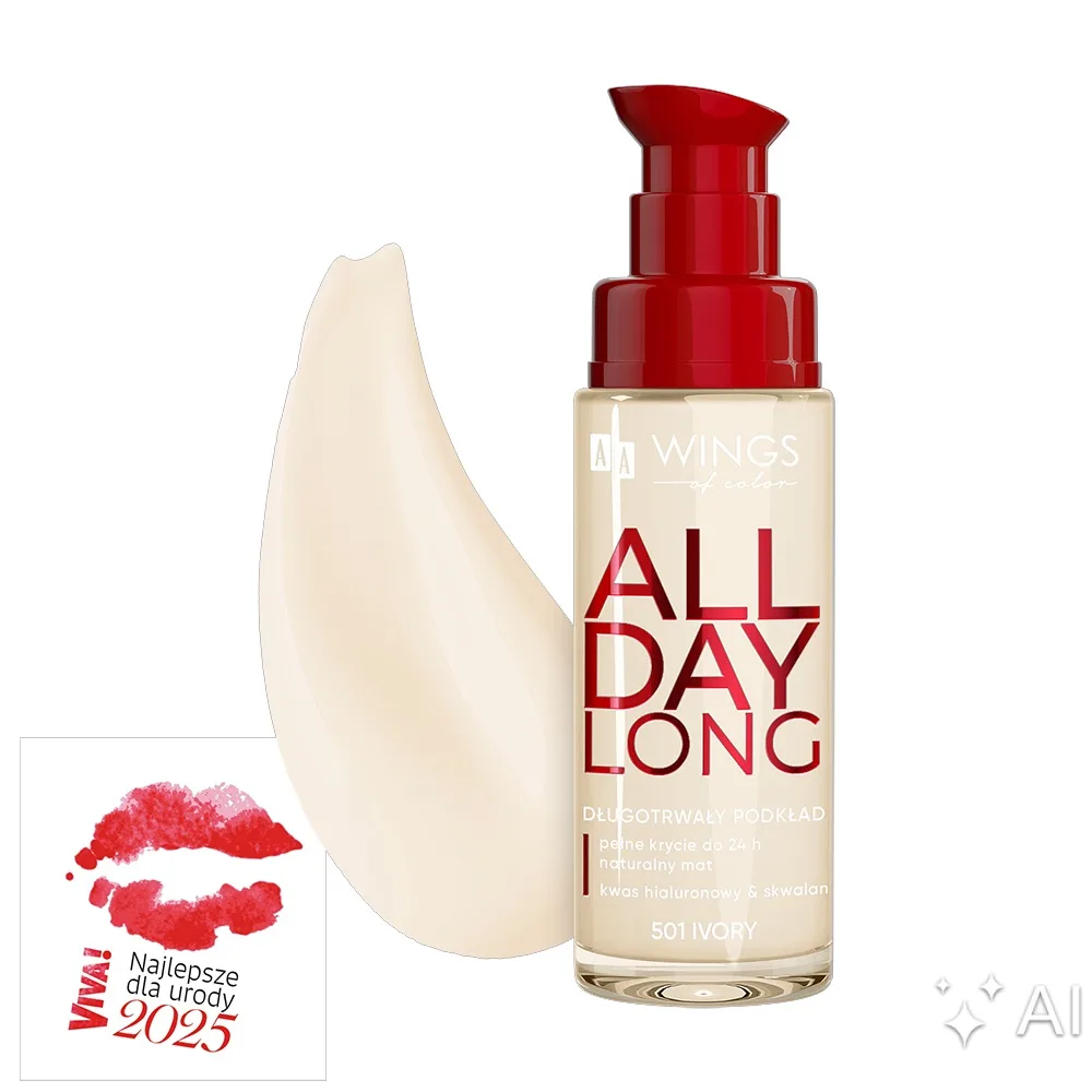 AA Wings of Color All Day Long Fond de teint longue tenue 501 Ivory 30 ml