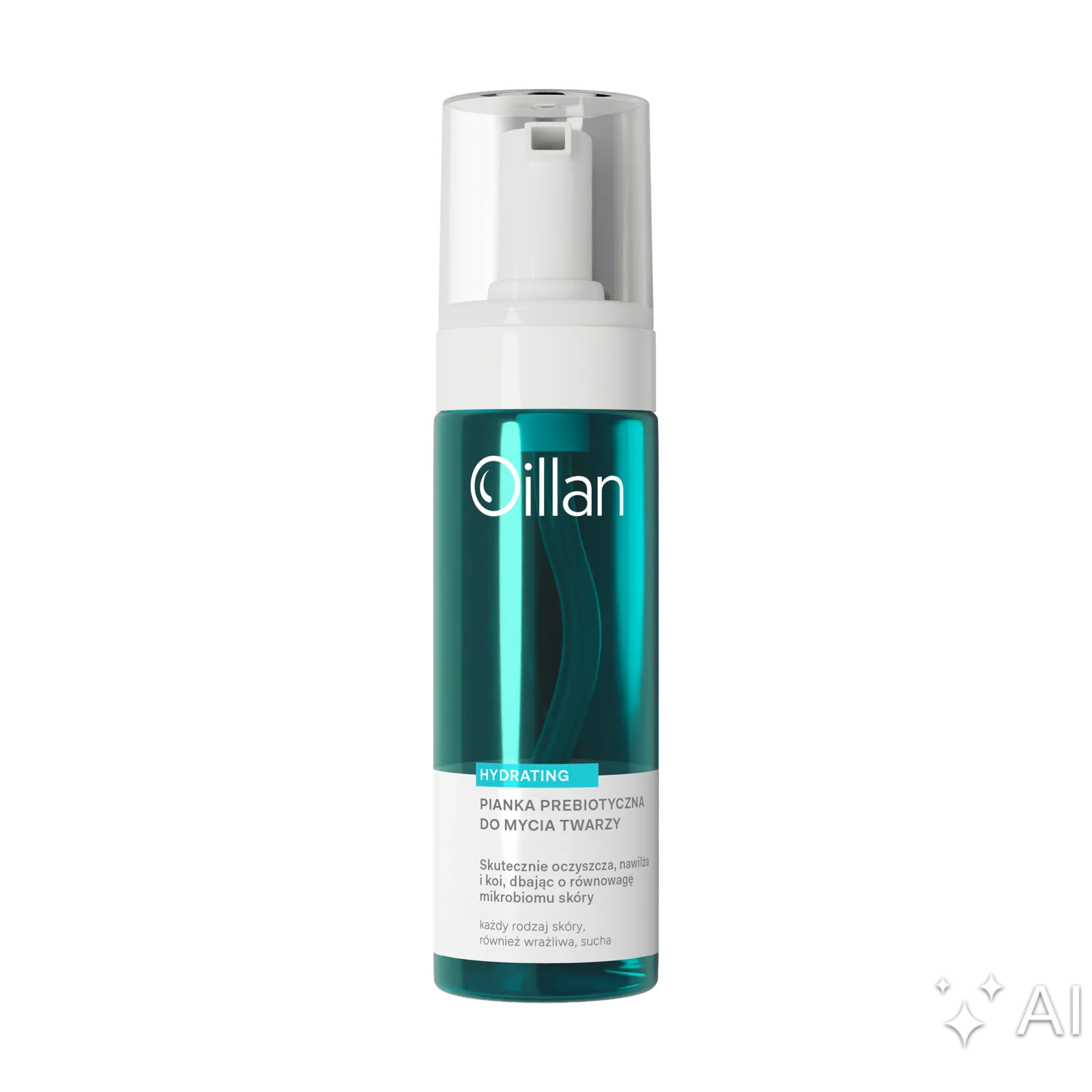 Oillan Hydrating Mousse nettoyante visage prébiotique pour peaux sensibles 150 ml