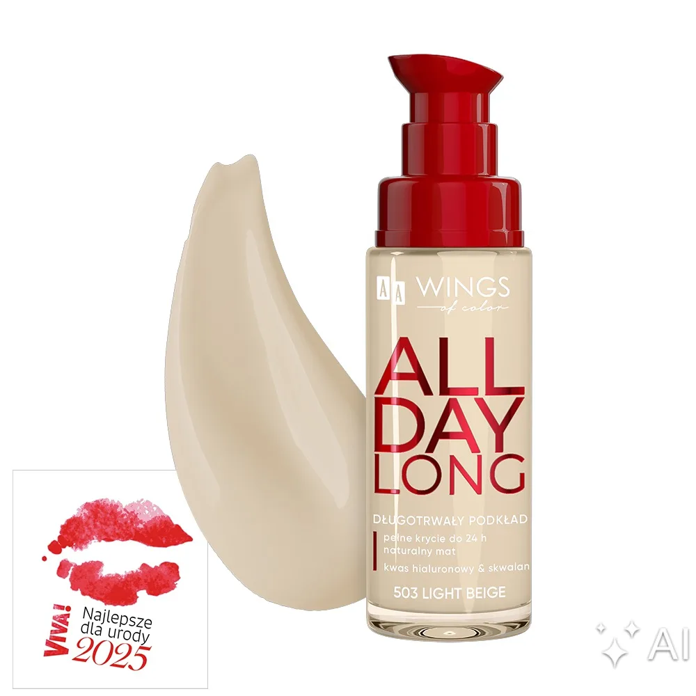 AA Wings of Color All Day Long Fond de teint longue tenue 503 Light Beige 30 ml
