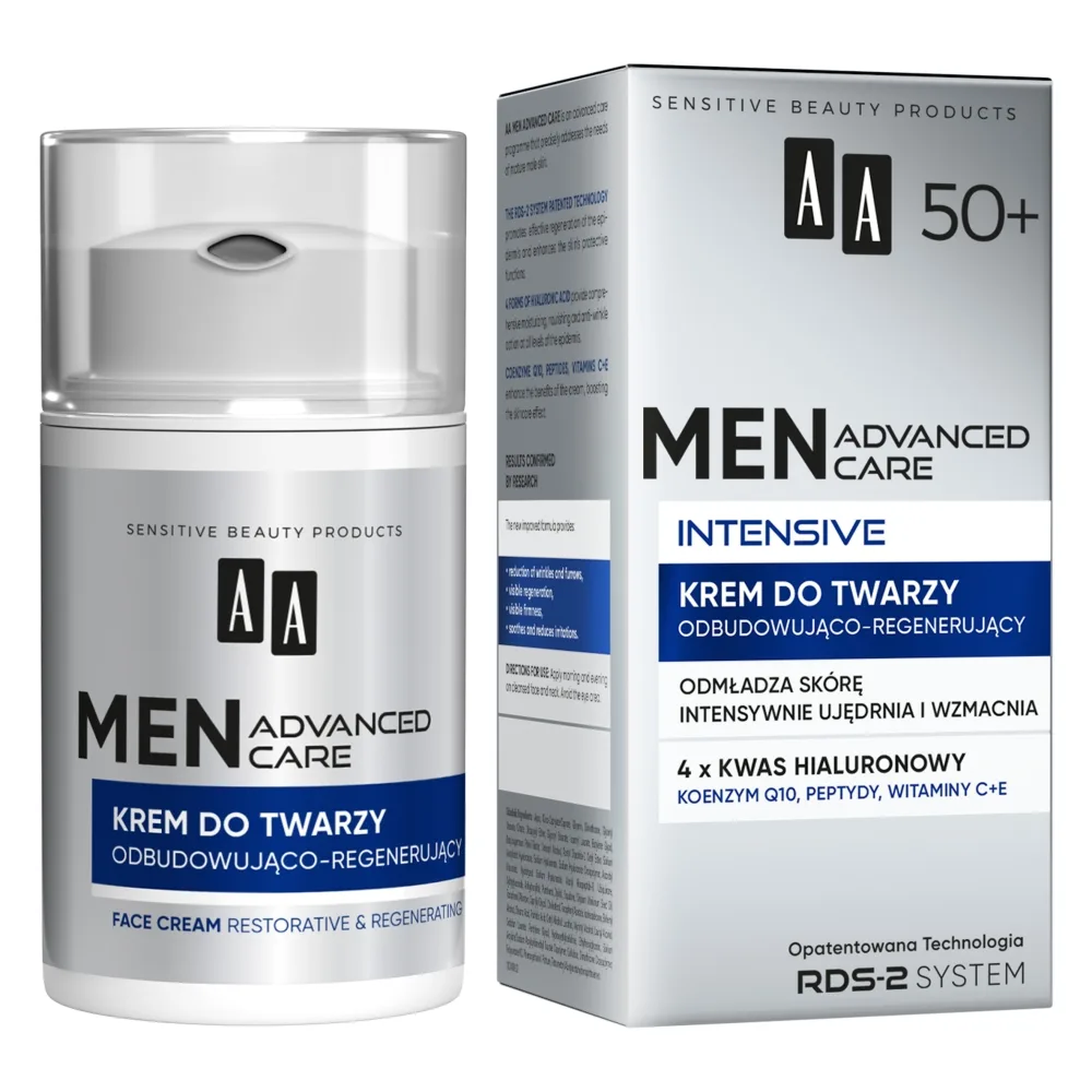 AA MEN ADVANCED CARE INTENSIVE 50+ Crème Visage Restauratrice et Régénérante 50 ml