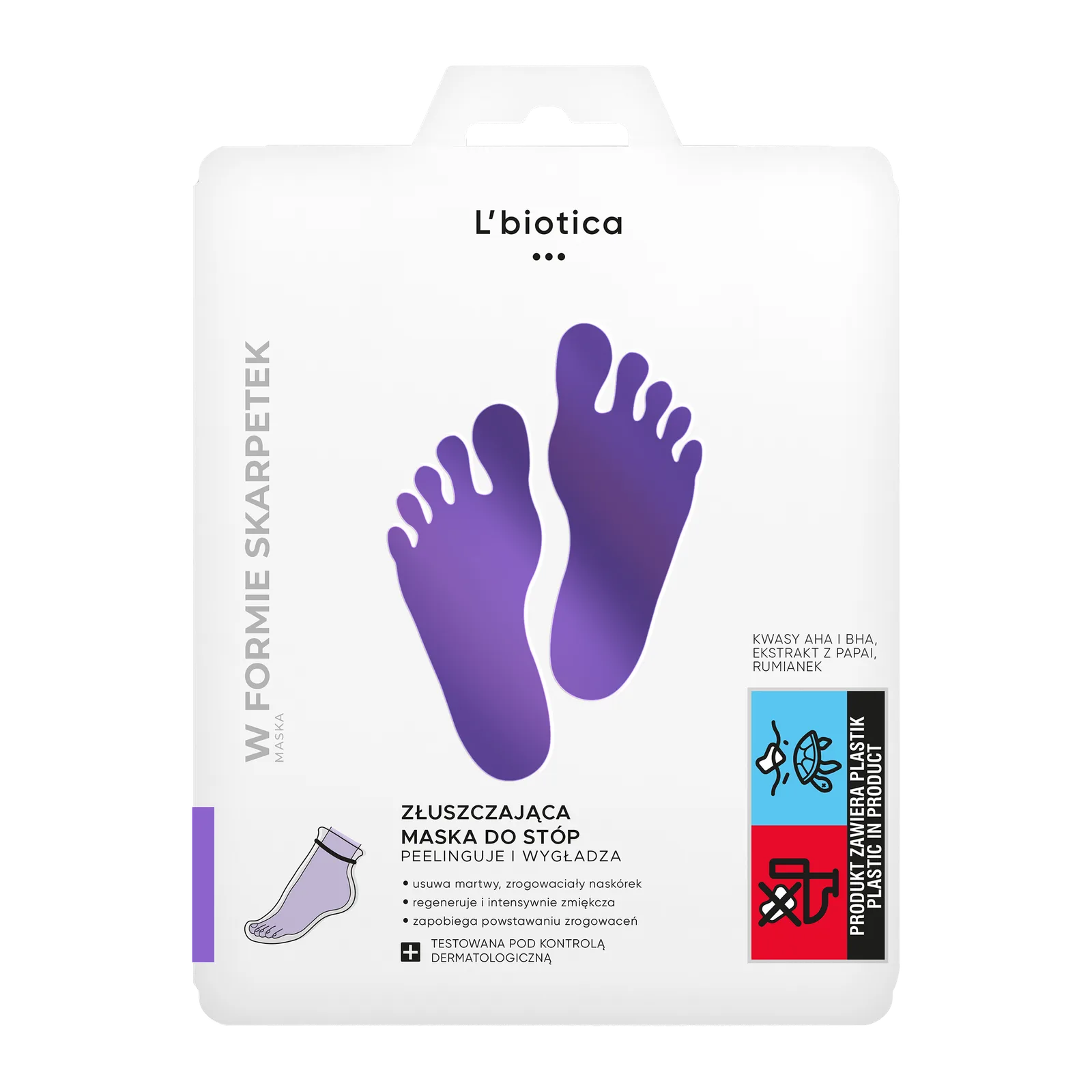 L’BIOTICA Masque exfoliant pour les pieds sous forme de chaussettes imprégnées 1 paire