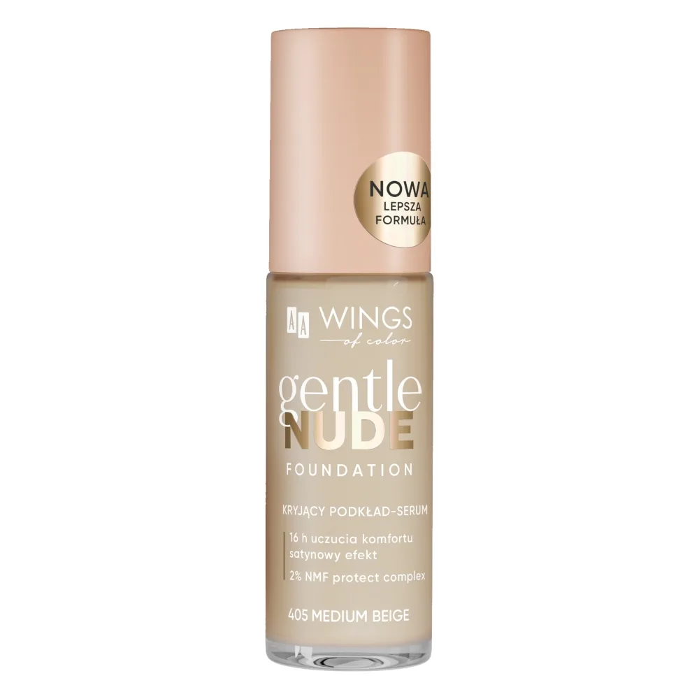 AA WINGS OF COLOR Gentle Nude Foundation Fond de teint-sérum couvrant 405 Medium Beige 30 ml