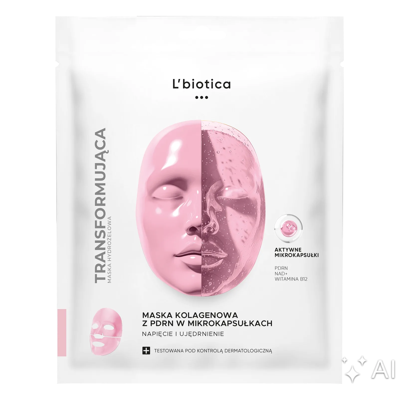 Masque au collagène L’Biotica avec PDRN en microcapsules Tonicité et raffermissement 1 pièce.