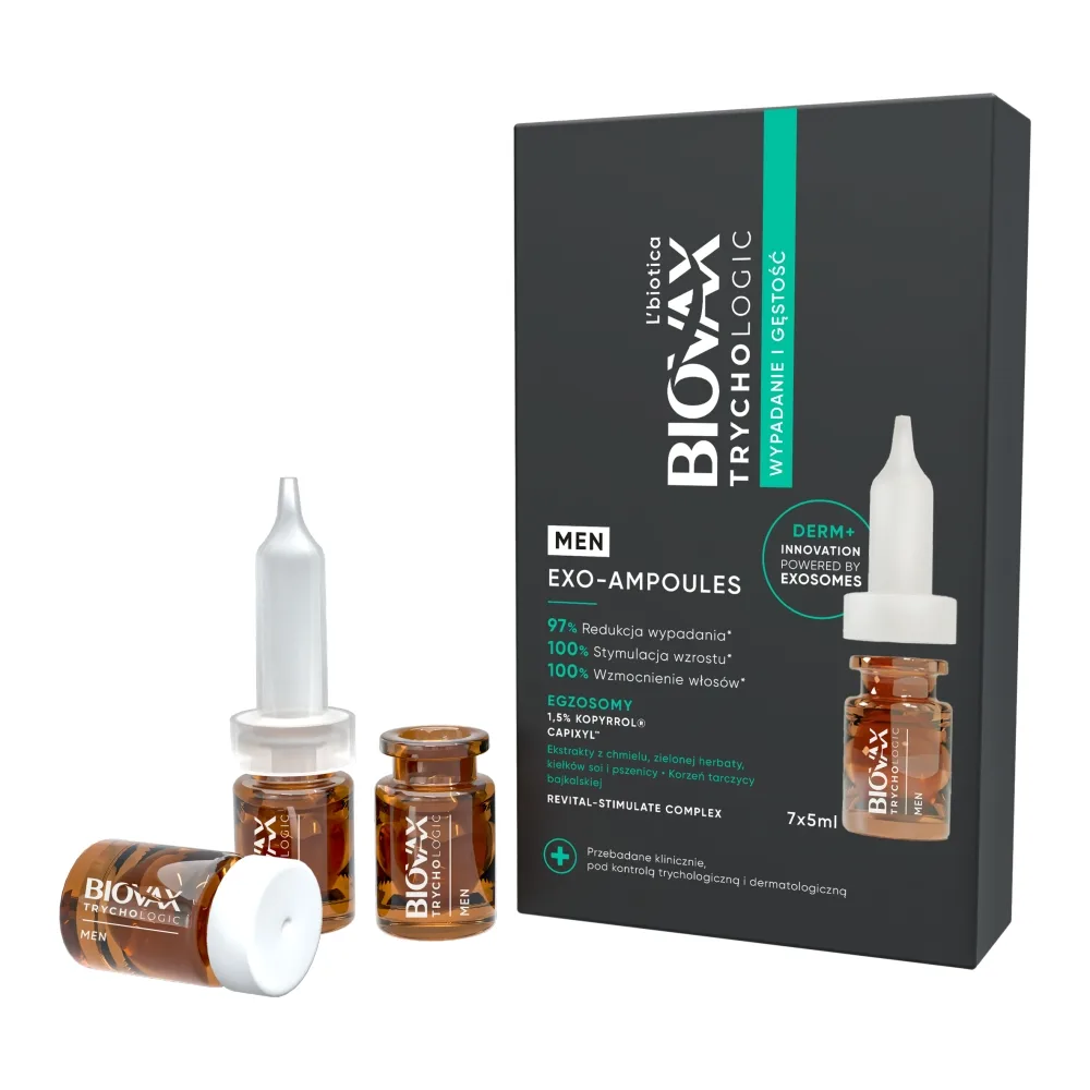 L'biotica Biovax Trychologic Exo-Ampoules Cure anti-chute et densité pour hommes 7 ampoules x 5 ml