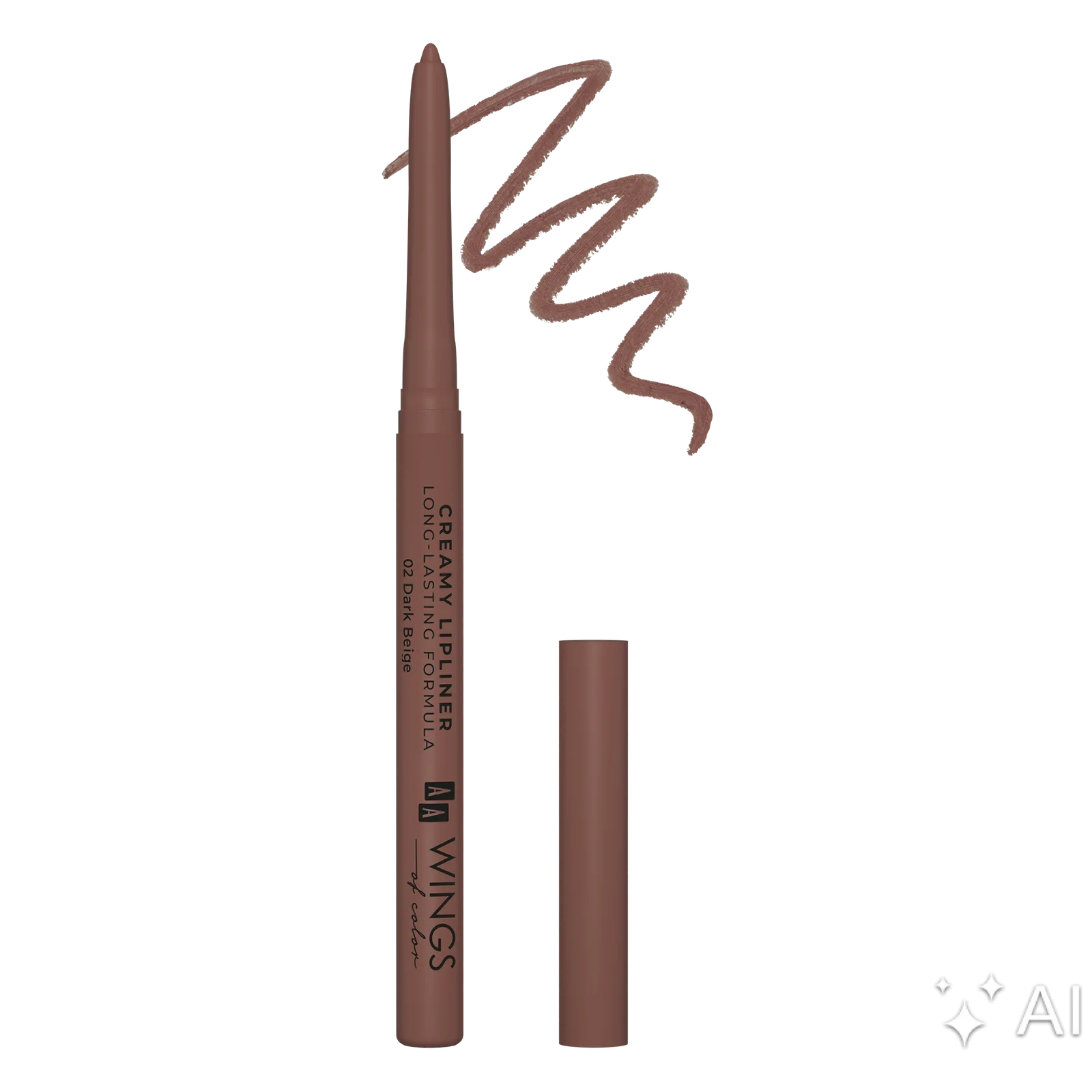 AA Wings Of Color Crayon contour des lèvres crémeux longue tenue 02 Dark Beige 0,3 g