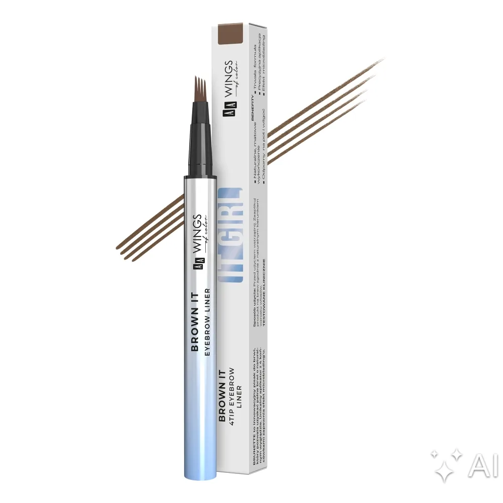 AA Wings of Color It Girl Eyebrow Liner Feutre à sourcils 01 Brown 0,55 ml