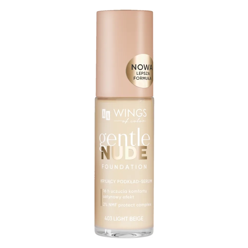 AA WINGS OF COLOR Gentle Nude Foundation Fond de teint-sérum couvrant 403 Light Beige 30 ml