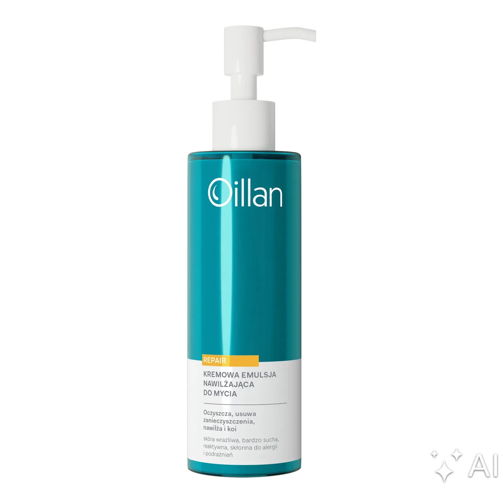 Oillan Repair Émulsion nettoyante crémeuse pour le visage, peaux sensibles et très sèches 200 ml