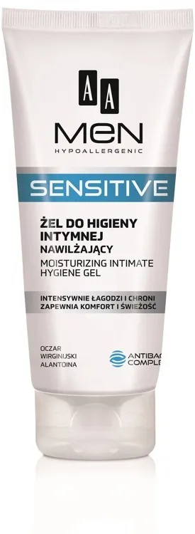 AA Men Sensitive Gel d’hygiène intime hydratant pour peaux très sensibles 200 ml