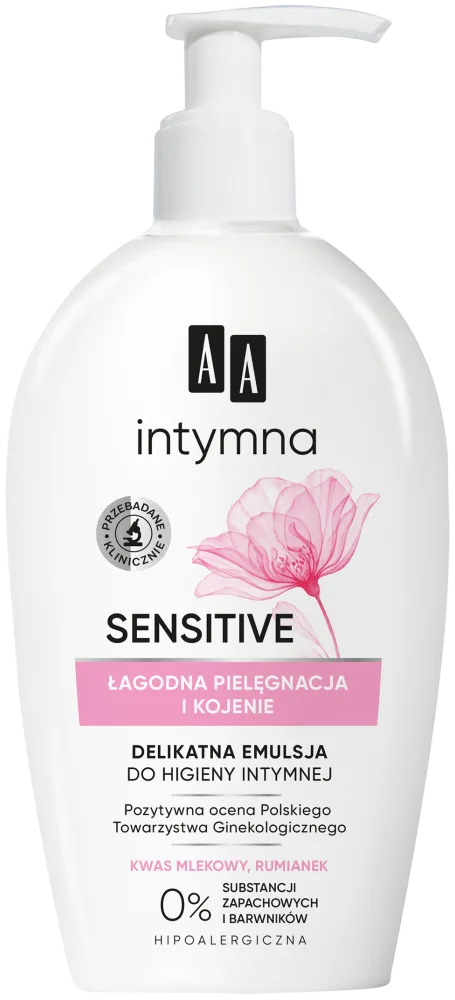 AA Intymna Ochrona&Pielęgnacja Sensitive Émulsion pour l’hygiène intime, flacon-pompe 300 ml