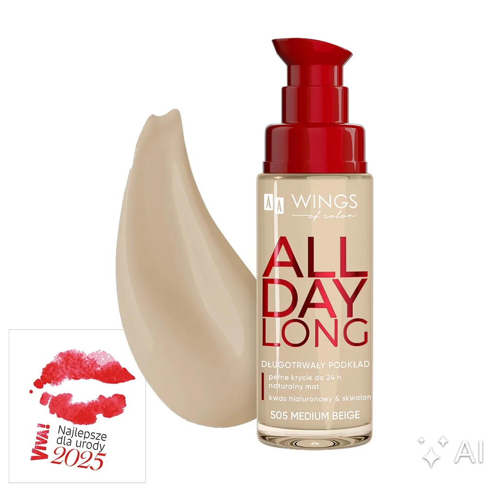 AA Wings of Color All Day Long Fond de teint longue tenue 505 Medium Beige 30 ml