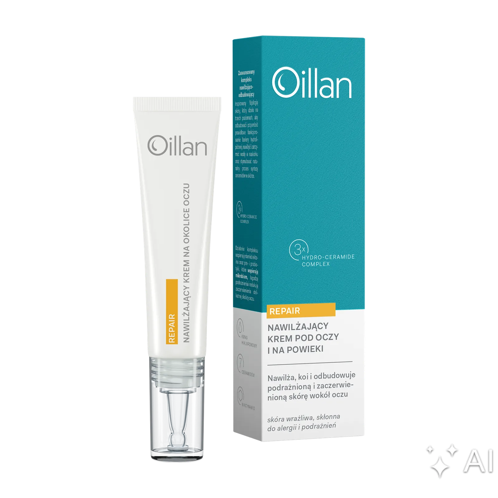 Oillan Repair Crème apaisante & hydratante pour les yeux et les paupières sensibles et sèches 15 ml