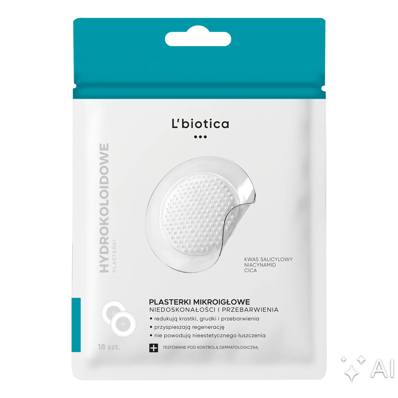 L’Biotica Patchs hydrocolloïdes à micro-aiguilles contre les imperfections et les taches pigmentaires 18 pièces