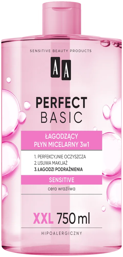 AA Perfect Basic Eau micellaire apaisante 3 en 1 SENSITIVE 750 ml