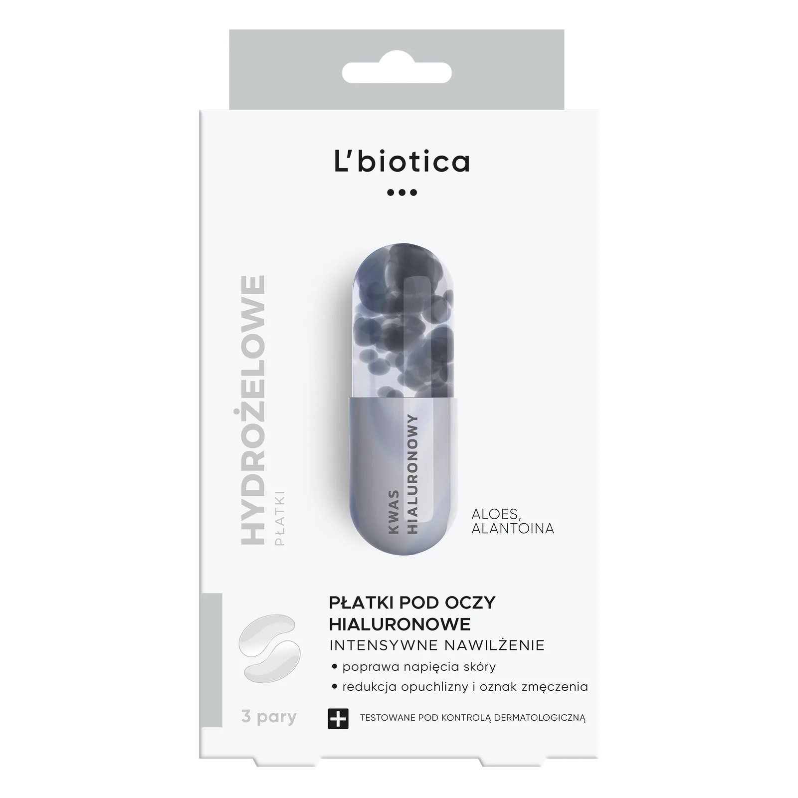 L'BIOTICA Patchs sous les yeux à l’acide hyaluronique : hydratation intense 3 paires