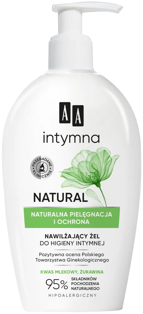 AA INTYMNA Ochrona&Pielęgnacja NATURAL 95% Gel hydratant pour l’hygiène intime 300 ml