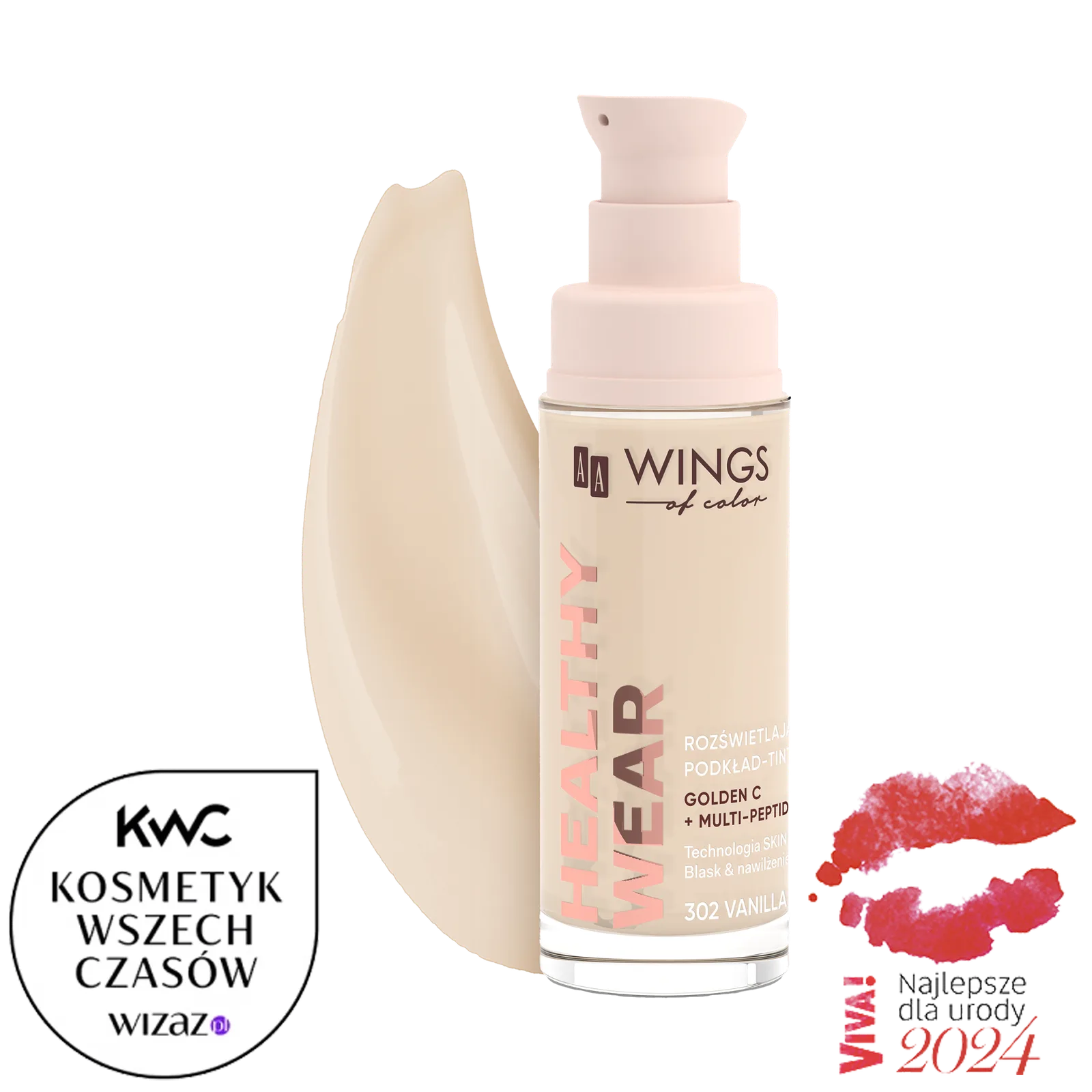 AA WINGS OF COLOR Healthy Wear Fond de teint-tint illuminateur 302 Vanilla 30 ml