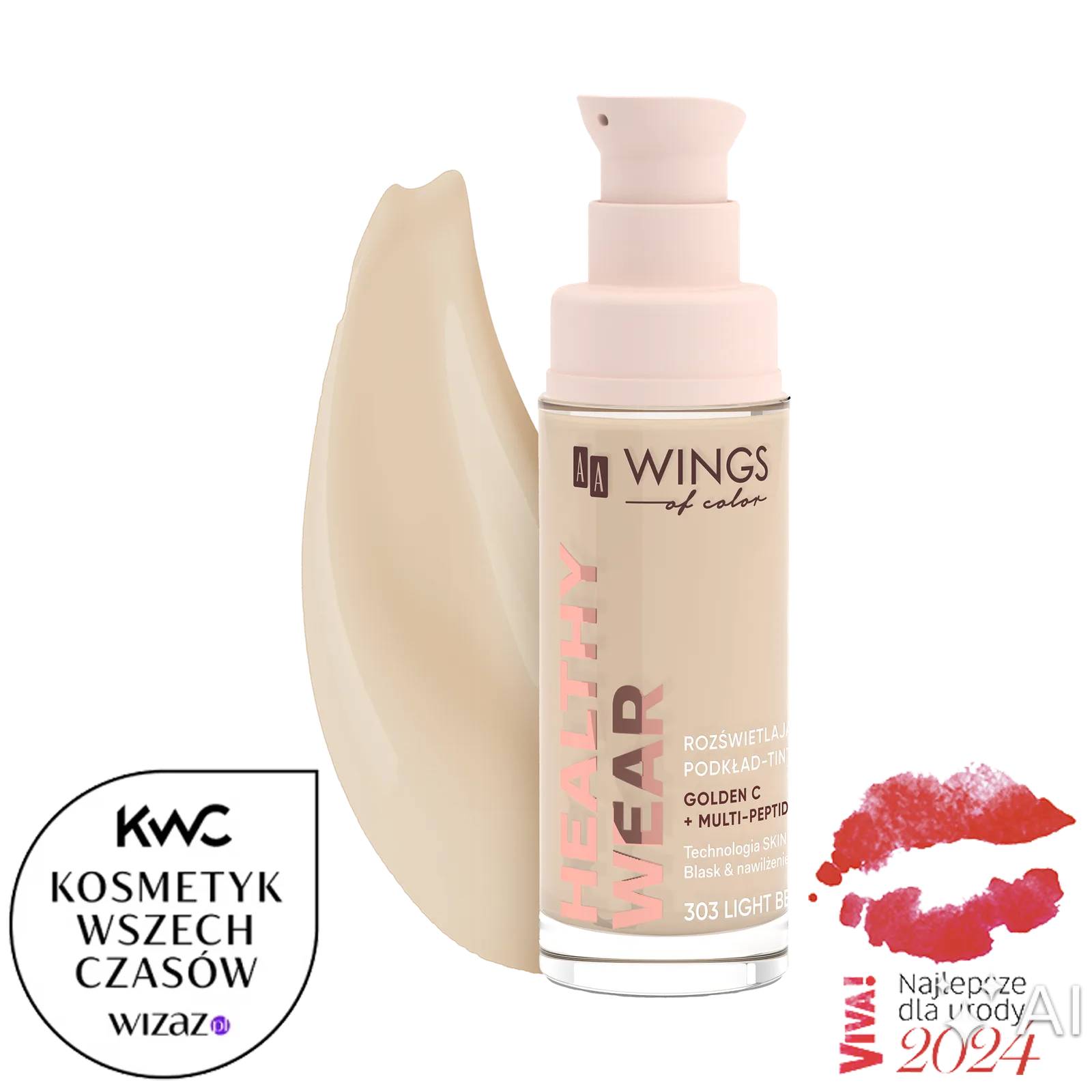 AA WINGS OF COLOR Healthy Wear Fond de teint-tint illuminateur 303 Light Beige 30 ml